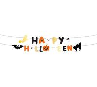 Folat 23862 Banner con lettere 'Happy Halloween' - Happy Halloween - 2 x 1,5 metri - Decorazioni Di Halloween Con Zucche, Teschi, Pipistrelli, Fantasmi, Ragni