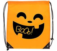 Folat 23873 Borsa in corda BoOo-33 x 39 cm-Decorazioni Di Halloween Con Zucche, Teschi, Pipistrelli, Fantasmi, Ragni, Multicolore
