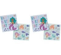 Folat 23928 Decorazione di compleanno a forma di sirena blu con glitter iridescenti - Tovaglioli - Mermaid Magic - 33 x 33 cm - 20 pezzi - Stoviglie a tema Sirenetta (Confezione da 2)