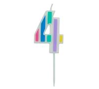Folat 24264 Candele Pastello Numero 4 Multicolore-Decorazioni Torta adatto Feste di Compleanno, Anniversario, Matrimonio, Baby Shower