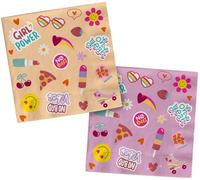 Folat 25032 Decorazioni per feste Hippie Boho Retrò - Tovaglioli - Boho Girlz - 33 x 33 cm - 20 pezzi - Segno di Pace Arcobaleno Fiore di Margherita per Bambini Articoli per Decorazioni di Feste