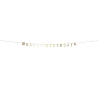 Folat 25048 Compleanno Decorazioni Nero Oro Argento Set di striscioni con lettere-Happy Birthday-Shining Glam-2 metri