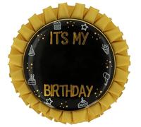 Folat 26854 Decorazioni Nero Oro Argento Spilla Pulsante-IT's MY xx BIRTHDAY-Shining Glam-Per compleanni, anniversari, compresi adesivi con numeri da 0 a 9 per età 0-102