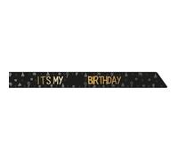 Folat 26855 Compleanno Decorazioni Nero Oro Argento Fascia - "IT'S MY xx BIRTHDAY" - folie - Shining Glam - Per compleanni, anniversari, compresi adesivi con numeri da 0 a 9 per età 0-103