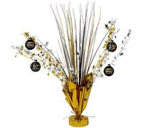 Folat 26857 Nero Oro Argento Fontana di decorazione-Shining Glam-Per compleanni, anniversari, compresi adesivi con numeri da 0 a 9 per età 0-105
