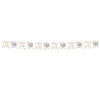 Folat 26882 Decorazione di compleanno bianca con stelle colorate - Banner bandiera - 40 - Starburst - 6 metri - Decorazione Compleanno felice e colorato per bambini e adulti