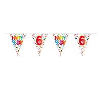 Folat 27106 5th Birthday Happy Bday Dots Bunting Garland-10 m, Multi Colors