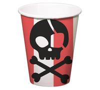 Folat 27467 Decorazione pirata per compleanno bambini - Biecchieri - Pirate Party - 250 ml - 8 pezzi - Stoviglie per feste a tema pirata per bambine e bambini