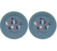 Folat 27468 Decorazione Pirata per Compleanno Bambini - Piatti - Pirate Party - 23 cm - 8 Pezzi - Stoviglie per Feste a Tema Pirata per Bambine e Bambini (Confezione da 2)