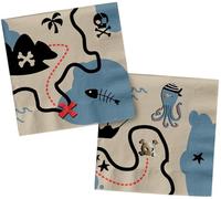 Folat 27469 Decorazione compleanno Tovaglioli Party-33 x 33 cm-20 pezzi-Stoviglie per feste a tema pirata bambini, Multicolore