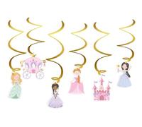 Folat 27490 Decorazione di compleanno Principessa Rosa - Decorazione da Appendere - Pretty Princess - 6 pezzi - Festa della principessa