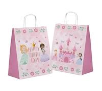 Folat 27491 Decorazione di compleanno Principessa Rosa - Sacchetti Regalo - Pretty Princess - 20 x 27 cm - 6 pezzi - Festa della principessa