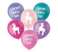 Folat 27509 Decorazione di Compleanno a Cavallo Rosa - Palloncini in Lattice - Happy Horses - 33 cm - 6 pezzi - Forniture per Feste a Tema Cavallo