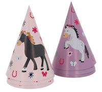 Folat 27514 Decorazione di Compleanno Rosa-Cappelli da festa-Happy Horses-6 pezzi-Forniture per Feste a Tema Cavallo