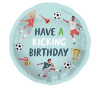 Folat 27575 Calcio Blu Verde Palloncini Alluminio - Fantastic Football - 45 cm - Decorazione da calcio per compleanno per bambini maschi e femmine