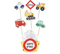 Folat 27676 Decorazioni per torte da tema Wacky Wheels Set decorazioni per cupcake - Wacky Wheels - 6 set Cake topper, decorazioni per festa di compleanno di bambini