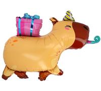 Folat 27700 Palloncini di alluminio a forma Capybara Palloncino in foil - Forma - Capybara - 69×50 cm Decorazione per feste a tema con compleanno