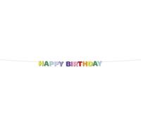 Folat 27777 Decorazione per compleanni colorata-Ghirlanda di Lettere-HAPPY BIRTHDAY-Stripetastic-1,7 m-Articoli per feste per bambini e adulti, Multicolore