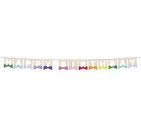 Folat 27785 Decorazione per compleanni colorata-Ghirlanda di Bandierine-Legno-HAPPY BIRTHDAY-Stripetastic-4 m-Articoli per feste per bambini e adulti, Multicolore