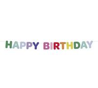 Folat 27787 Decorazione per compleanni colorata-Ghirlanda di Lettere-Feltro-HAPPY BIRTHDAY-Stripetastic-4 m-Articoli per feste per bambini e adulti, Multicolore