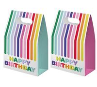 Folat 27799 Decorazione per compleanni e feste colorata - Sacchetti Regalo - Stripetastic - 6 pezzi - Articoli per feste per bambini e adulti
