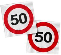 Folat 28375 Tovaglioli 50 anni- Segnali stradali 50-33 x 33 cm - 20 pezzi