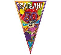 Folat - 50th Birthday Sarah Super Party XL Bunting - 90x150 cm