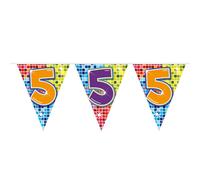 Folat 60505 5th Birthday XS Bunting Garland Blocks, Multi Colors
