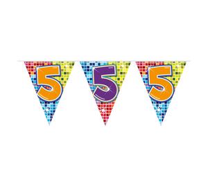Folat 60505 5th Birthday XS Bunting Garland Blocks, Multi Colors