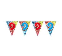 Folat 60509 9th Birthday XS Bunting Garland Blocks, Multi Colors