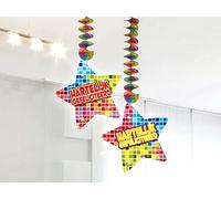 Folat 60902 - Decorazioni a spirale per compleanno, motivo: Congratulazioni, multicolore