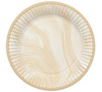 Folat 61912 Stoviglie Per Feste Piatti Ø 23cm 8 pezzi Marmo Beige - Piatti Di Carta per Cena di compleanno, festa per bambini, festa, matrimoni, baby shower
