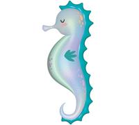 Folat 62930 Palloncino Cavalluccio Marino Palloncini Alluminio - Forma - Cavallo marino - 38 x 100 cm Per animali marini, compleanno dei bambini