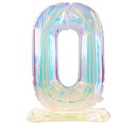 Folat 62945 Palloncino numeri 0 Iridescente 72 cm - Senza elio - Decorazioni per Compleanno, Baby shower, Matrimoni e Anniversario