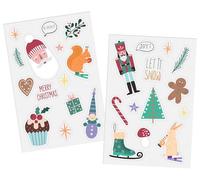 Folat 63781 Adesivi per finestre con simboli agrifoglio Jolly 27 pezzi decorazioni colorate decorazioni natalizie foto accessori per feste, multicolore