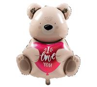 Folat 63794 Palloncino foil - Ombre Love - Orso bruno "I love you" - 56 cm - Decorazione Romantica San Valentino, Anniversario Matrimonio e Fidanzamento