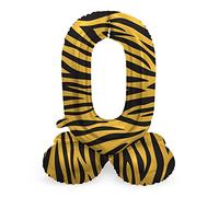 Folat 63950 Palloncino di alluminio Numero con Base Figura 0 Tiger Chic Arancione 72 cm - decorazione palloncino per compleanno, anniversario, non è necessario l'elio