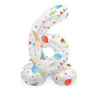 Folat 63966 Palloncino di alluminio Numero con Base Figura 6 Joyful Party Multicolore 72 cm - decorazione palloncino per compleanno, anniversario, non è necessario l'elio