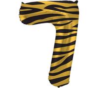 Folat 64167 Palloncino di alluminio Numero Figura 7 Tiger Chic Arancioner 86 cm - decorazione palloncino di elio per compleanno, anniversario