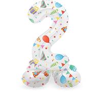 Folat 64762 Palloncino di alluminio Numero con Base Figura 2 Joyful Party Multicolore 41 cm - decorazione palloncino per compleanno, anniversario, non è necessario l'elio