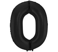 Folat 65930 alluminio Numero Figura 0 Nero decorazione palloncino di elio per compleanno, anniversario, 34 pollici / 86 cm