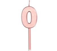 Folat 67030 Candela numero 0 in oro rosa metallizzato, Rose Gold