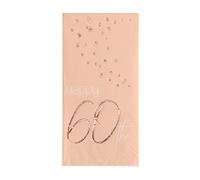 Folat 67260 Tovaglioli Elegant Lush Blush 60 Anni 33x33cm - 10 pezzi