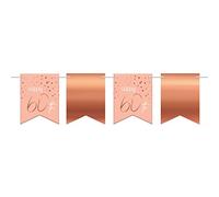 Folat 67460 Bunting Garland Elegant Lush Blush 60 Years-6 metri, Rosa