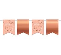 Folat 67480 Bunting Garland Elegant Lush Blush 80 Years-6 metri, Rosa