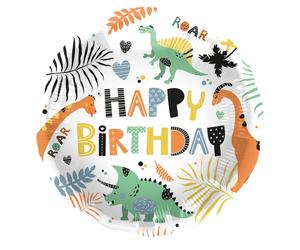 Folat 67928 - Foil Balloon - Birthday Dino - 45 cm with Automatic Valve