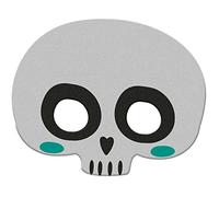 Folat 67987 Maschera Scheletro-Happy, Halloween Decorazione, Bianco