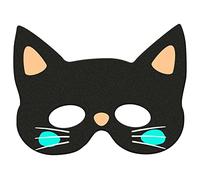 Folat Nero 67990 Maschera Gatto Happy, Halloween Decorazione