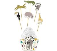 Folat 68305 Set di decorazioni per cupcake Zoo Party - 12 pezzi