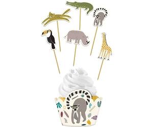 Folat 68305 Set di decorazioni per cupcake Zoo Party - 12 pezzi